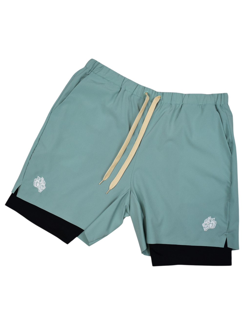 Darc Sport Wolves Club Classics XL Compression Lined Green Athletic Gym Shorts